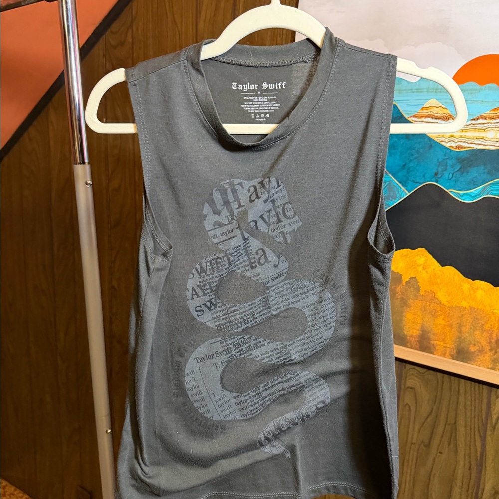 Taylor Swift Charcoal Tank Top with Graphic Design